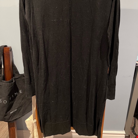 Extra Long Black Open Cardigan - Picture 3 of 3